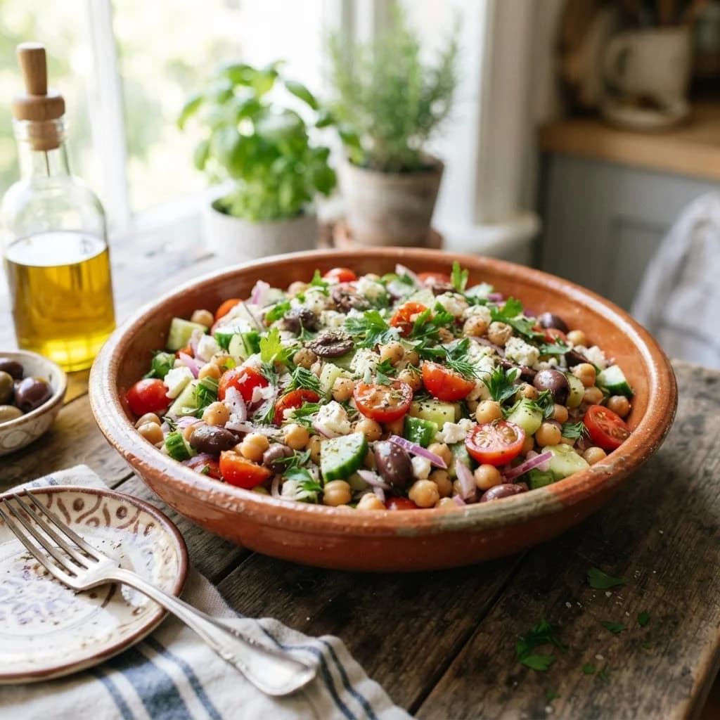 Ensalada mediterránea de garbanzos